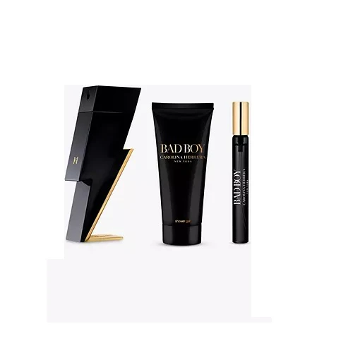 Carolina Herrera Bad Boy 50ml Eau De Toilette + 10ml Eau De Toilette + 100ml Shower Gel Gift Set - Image 2