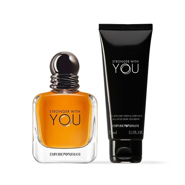 Emporio Armani Stronger With You 50ml EDT Spray + 75ml All-Over Body Shampoo Gift Set 2025 - Image 2
