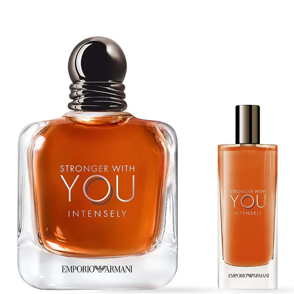 Emporio Armani Stronger With You Intensely 100ml EDP Intense Spray +15ml EDP Intense Spray  Gift Set 2025 - Image 2