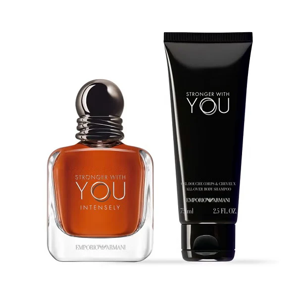 Emporio Armani Stronger With You Intensely 50ml EDP Intense Spray + 75ml Body Shampoo Gift Set 2025 - Image 2