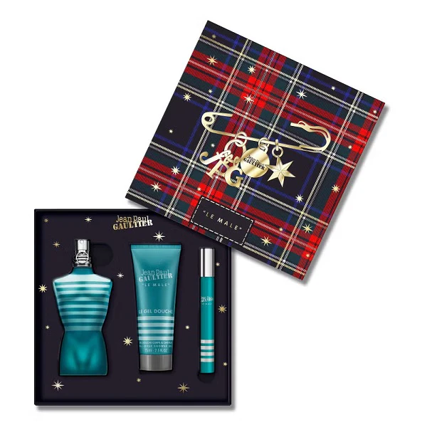 Jean Paul Gaultier Le Male 75ml EDT Spray + 10ml EDT Spray + 75ml All-Over Shower Gel Gift Set 2025 - Image 2