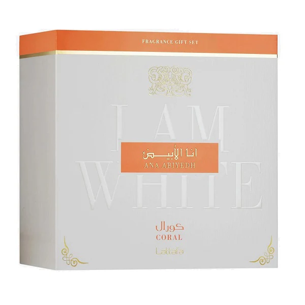 Lattafa Ana abiyedh Coral 100ml EDP Spray + 12ml EDP Travel Spray + 50ml Hair Mist  Gift Set - Image 3