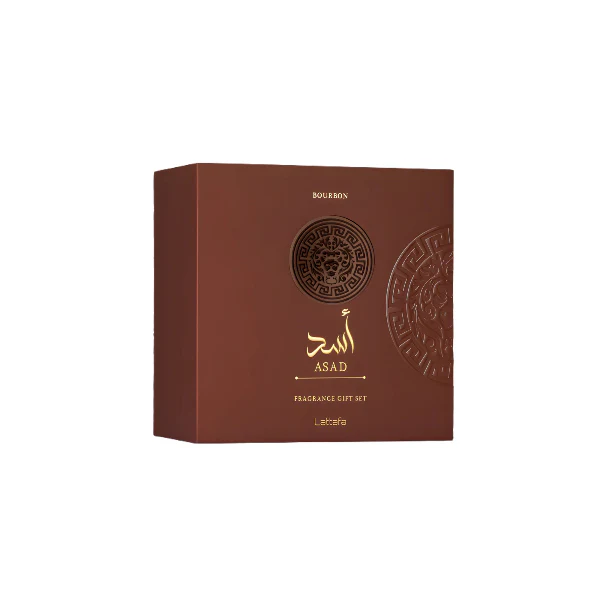 Lattafa Asad Bourbon 100ml EDP Spray + 12ml EDP Travel Spray + 100ml Shower Gel Gift Set - Image 2