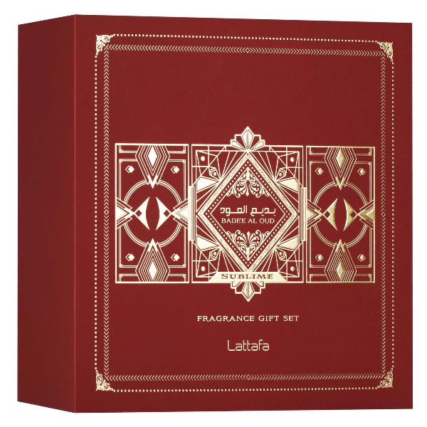 Lattafa Bade'e Al Oud Sublime 100ml EDP Spray + 12ml EDP Travel Spray + 50ml Hair Mist Gift Set - Image 3