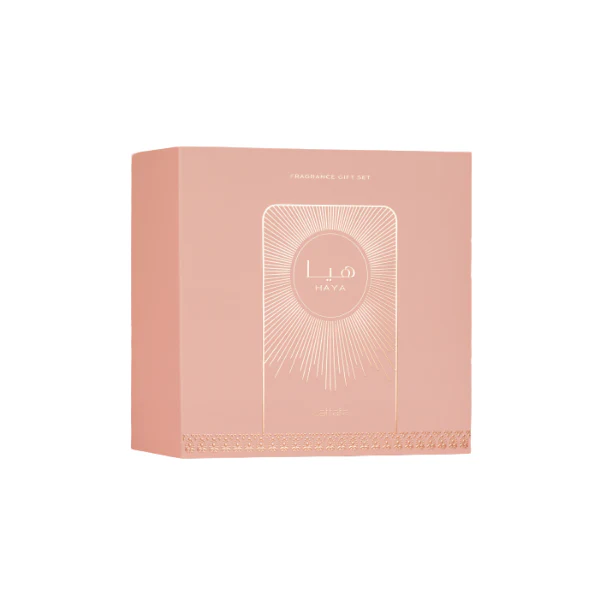 Lattafa Haya 100ml EDP Spray + 12ml EDP Travel Spray + 50ml Hair Mist Gift Set - Image 2