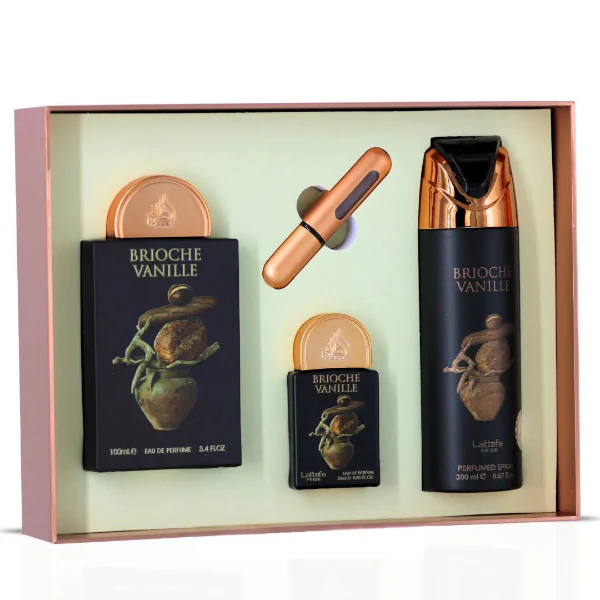 Lattafa Pride Brioche Vanille 100ml EDP Spray + 20ml EDP Spray + 200ml Perfumed Spray Gift Set - Image 2