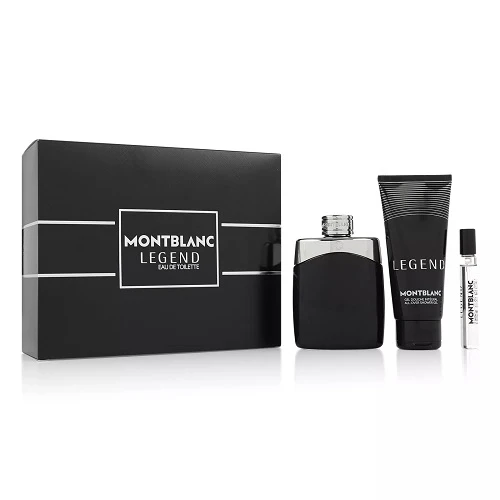 Mont Blanc Legend 100ml Eau De Toilette Spray + 10ml Eau De Toilette Spray + 100ml Shower Gel Gift Set