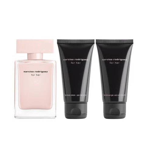 Narciso Rodriguez For Her 50ml EDP Spray + 50ml Body Lotion + 50ml Shower Gel Gift Set - Image 2
