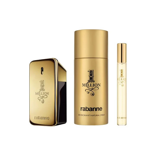 Paco Rabanne 1 Million 50ml EDT Spray + 10ml EDT Spray + 150ml Deodorant Spray Gift Set 2025 - Image 2