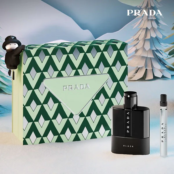 Prada Luna Rossa Black 100ml EDP Spray + 10ml EDP Spray Gift Set 2025 - Image 2