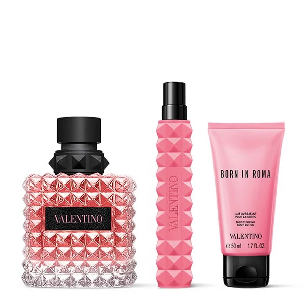 Valentino Donna Born In Roma 100ml EDP Spray + 10ml EDP + 50ml Body Lotion Gift Set 2025 - Image 2