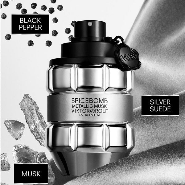 Viktor & Rolf Spicebomb Metallic Musk Pour Homme 90ml Eau De Parfum Spray - Image 3