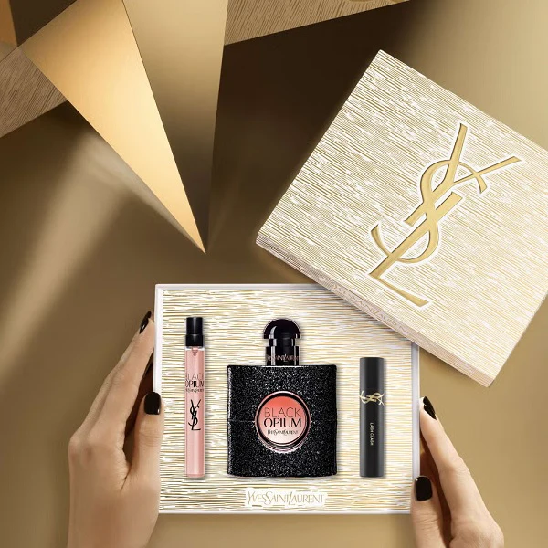 Yves Saint Laurent Black Opium 50ml EDP Spray + 10ml EDP Spray + 2ml Mascara Gift Set 2025 - Image 2